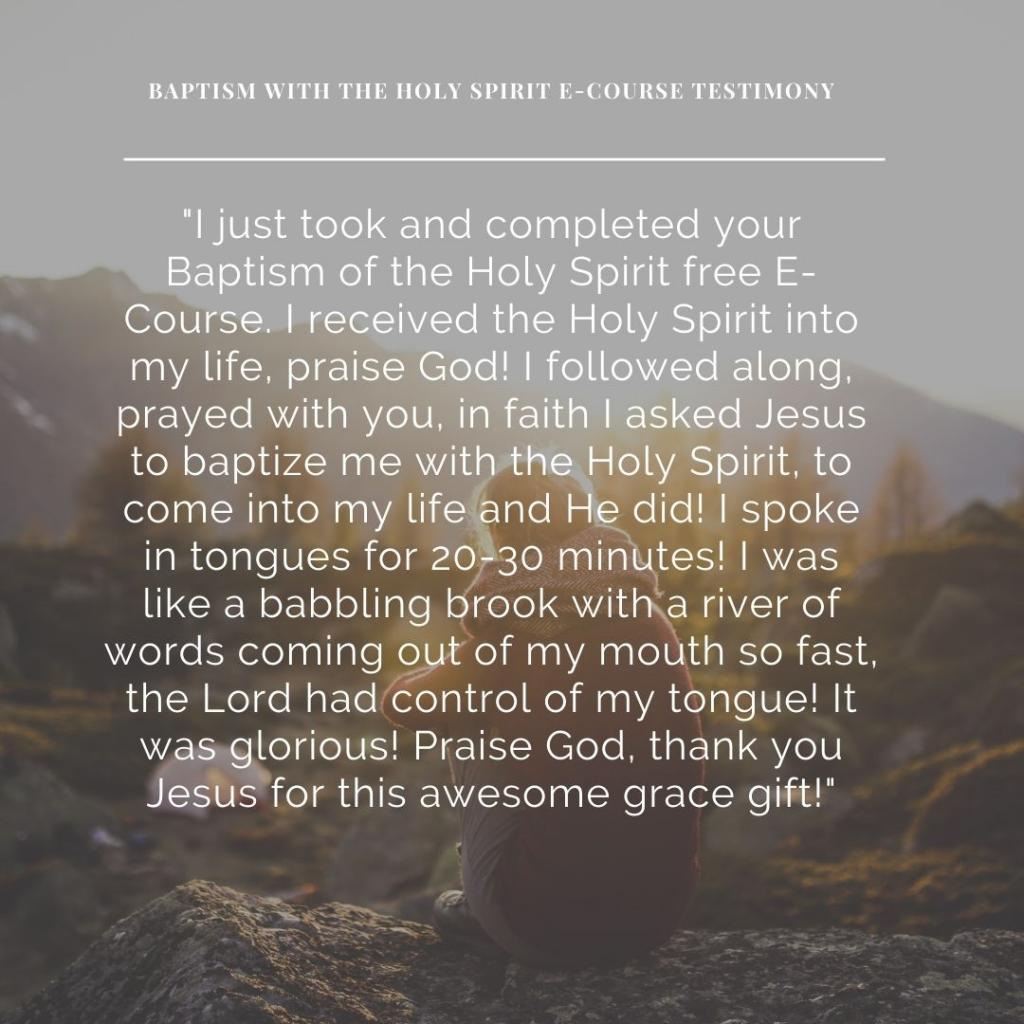 Baptism With The Holy Spirit E Course Testimony Jared Laskey S