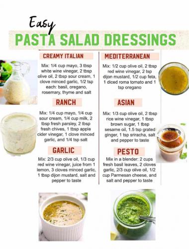 easy pasta dressings